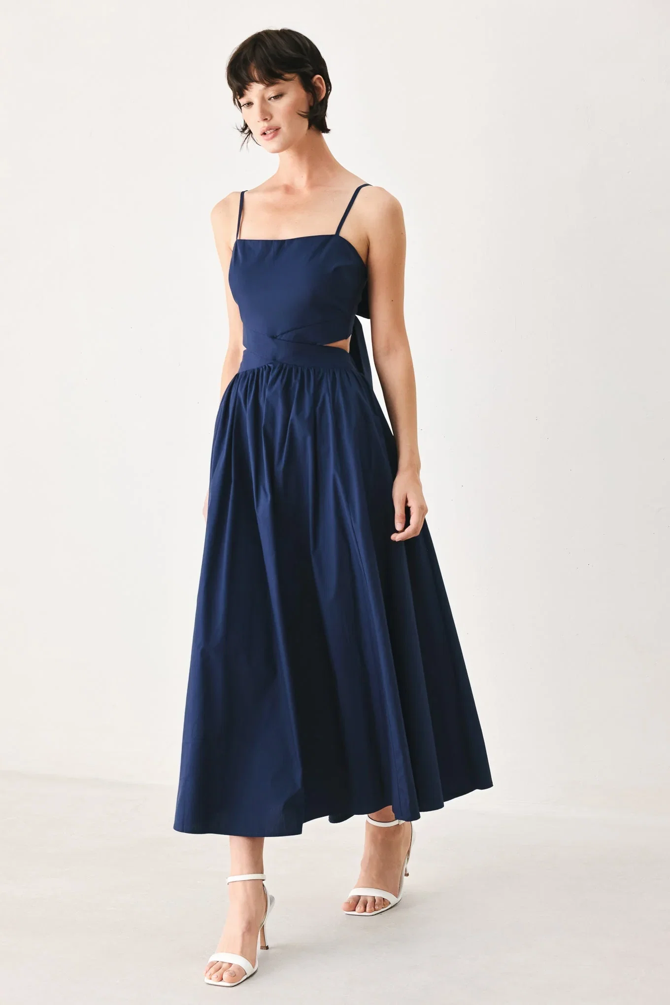 Image of THE RIVIERA NIGHTS WOVEN MIDI DRESS