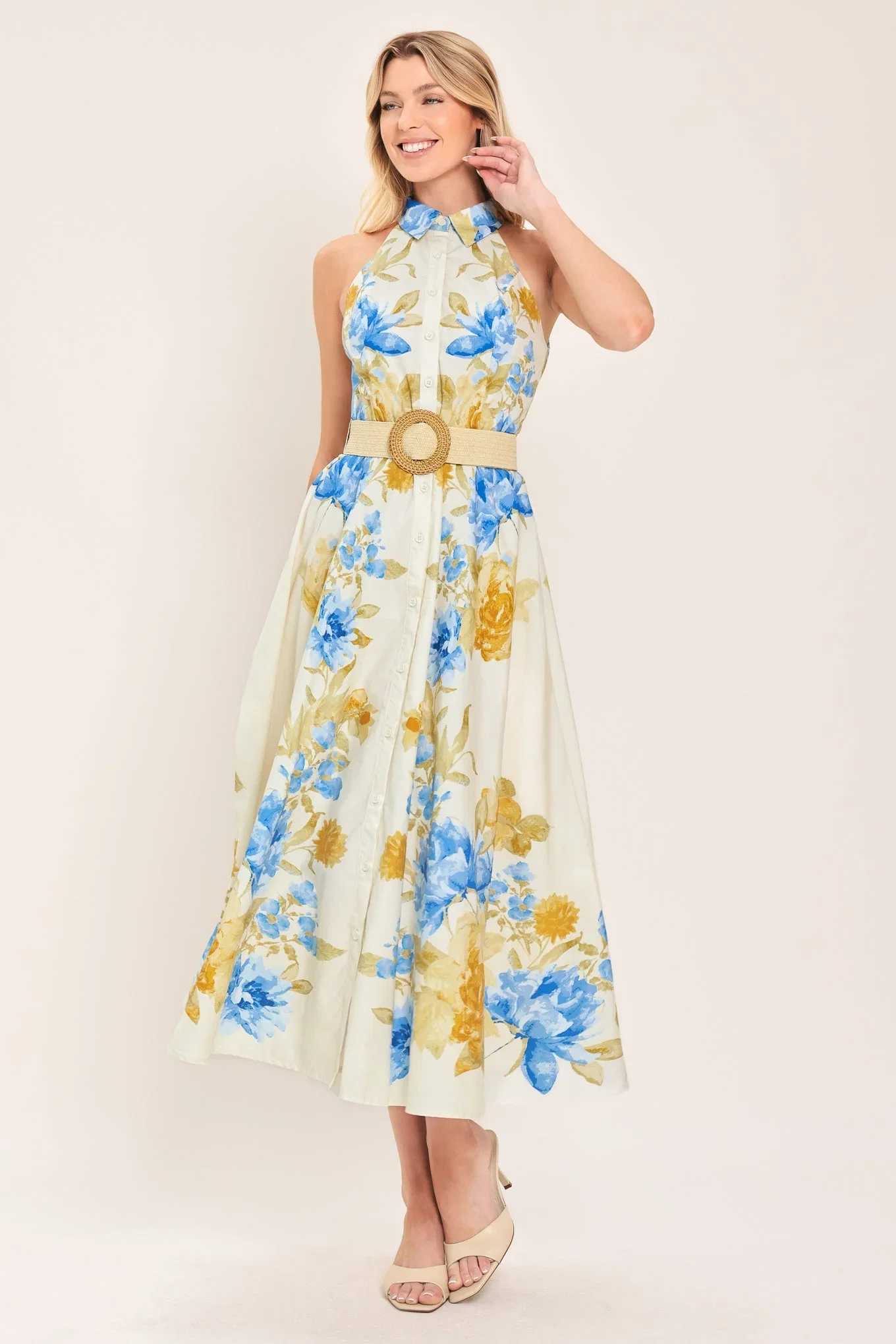 Image of SUNNY DAYDREAM WOVEN MIDI DRESS