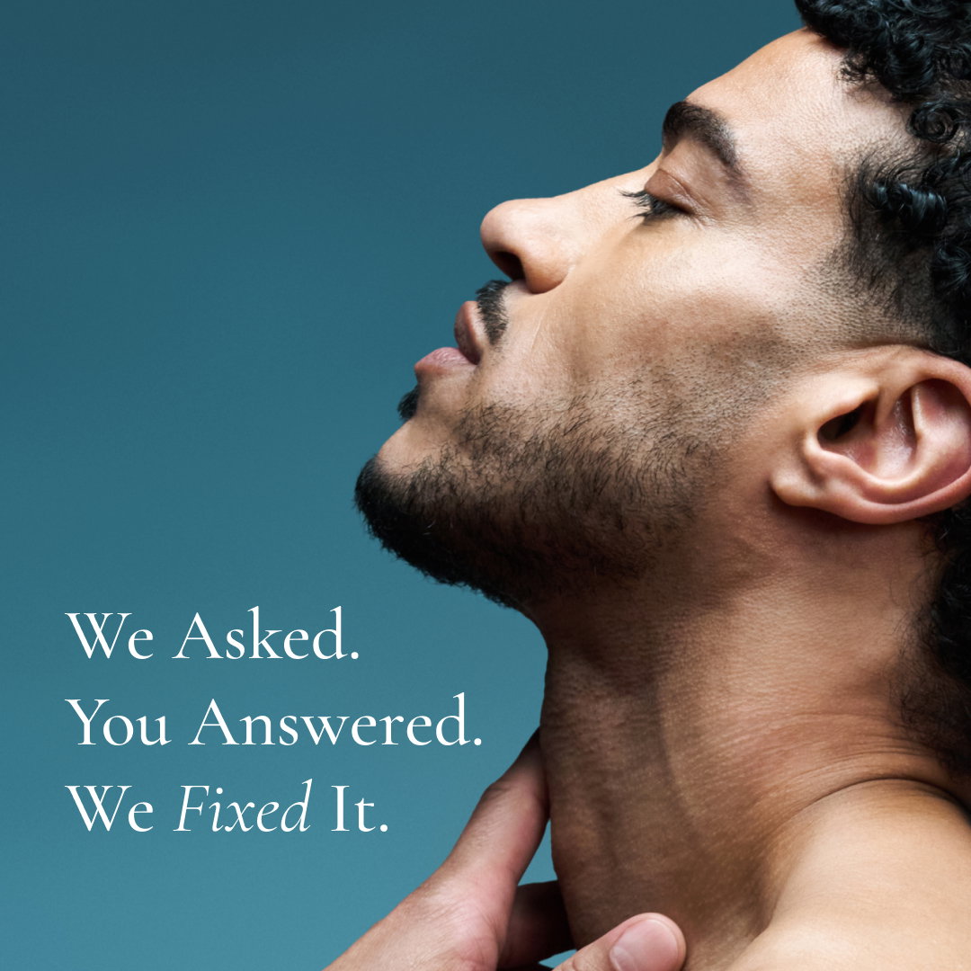 Man touching face
