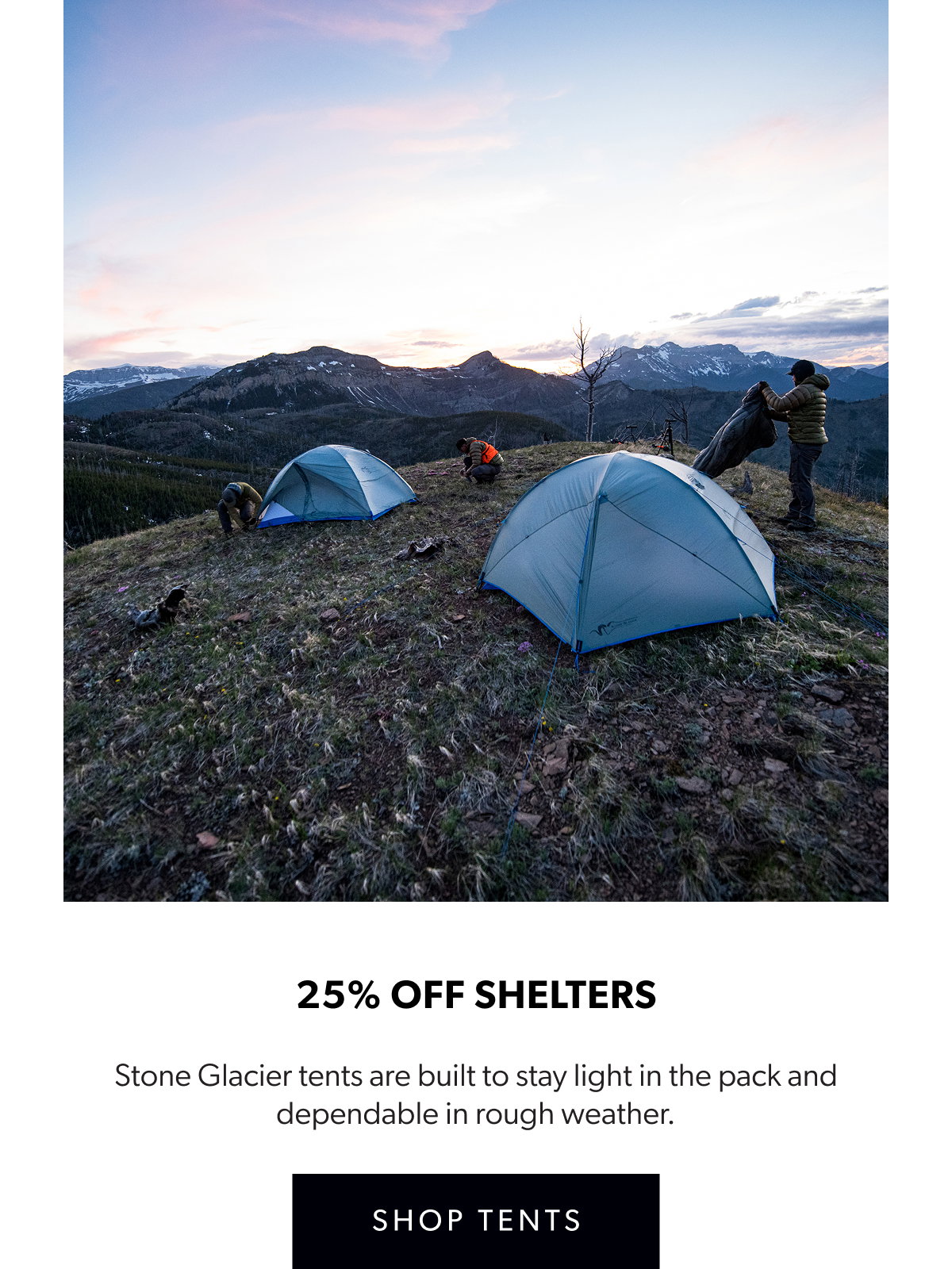 25% Off Shelters