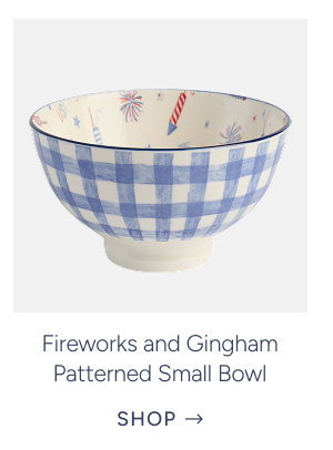 Fireworks and Gingham Patterned Small Bowl