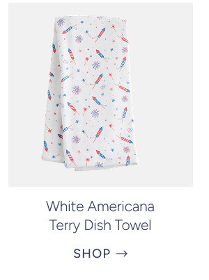 White Americana Terry Dish Towel