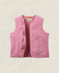 Tawny Collarless Deep-Pile Sherpa Gilet