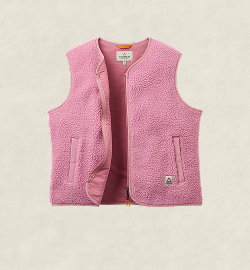 Tawny Collarless Deep-Pile Sherpa Gilet