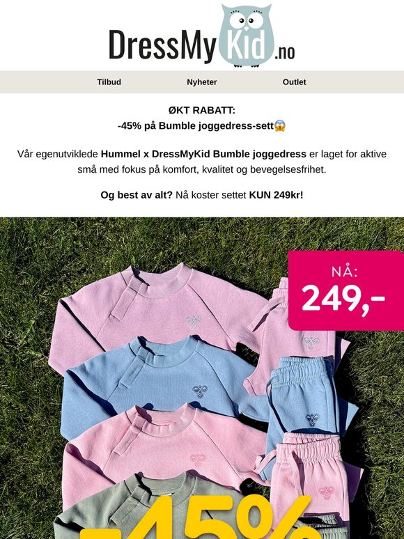 🔥ØKT RABATT! -45% på Hummel x DressMyKid joggedress-sett!!🔥