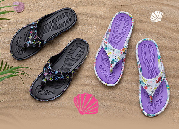 flip flops in the sand