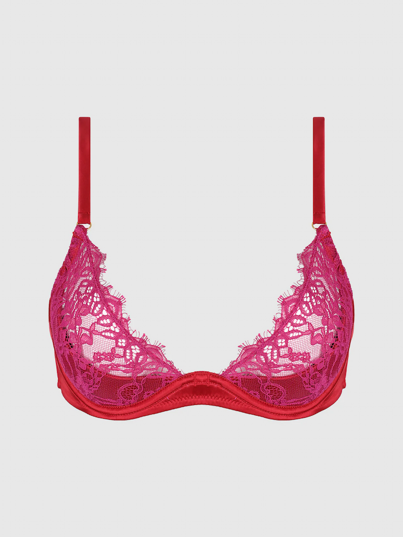 Rosalind Lace Cup Bra With Satin Half Cup
