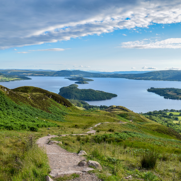 Views from the top of Conic Hill in Loch Lomond