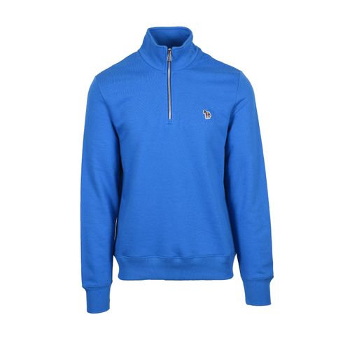 PAUL SMITH REG FIT HALF ZIP SWEATSHIRT BLUE