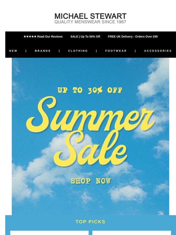 Summer Sale: Up to 30% Off ☀️