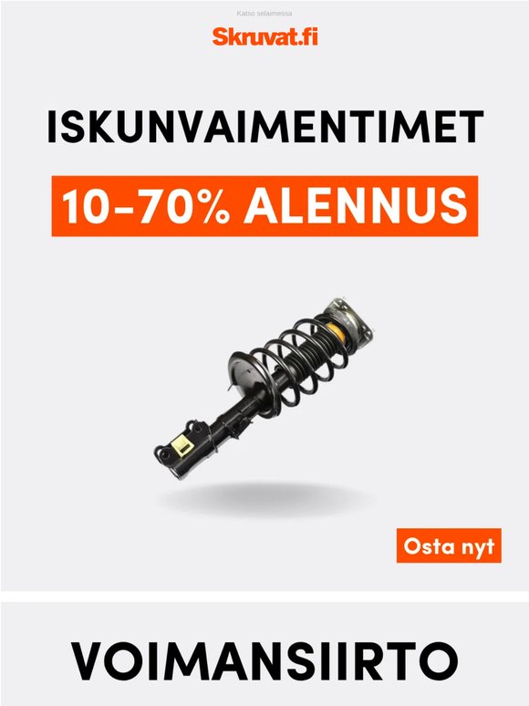 Jopa 70% alennusta iskunvaimentimista!
