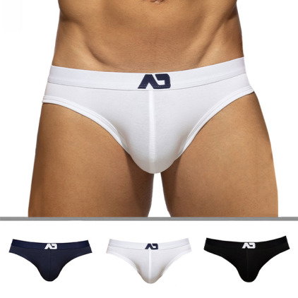 Addicted Lot de 3 Slips Bikinis AD Essential Blanc - Marine - Noir