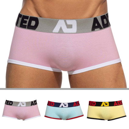 Addicted Lot de 3 Boxers Seamless Rose - Bleu - Jaune