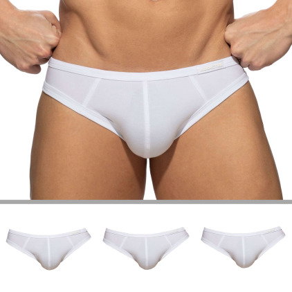 Addicted Lot de 3 Slips Bikini Basic Blancs