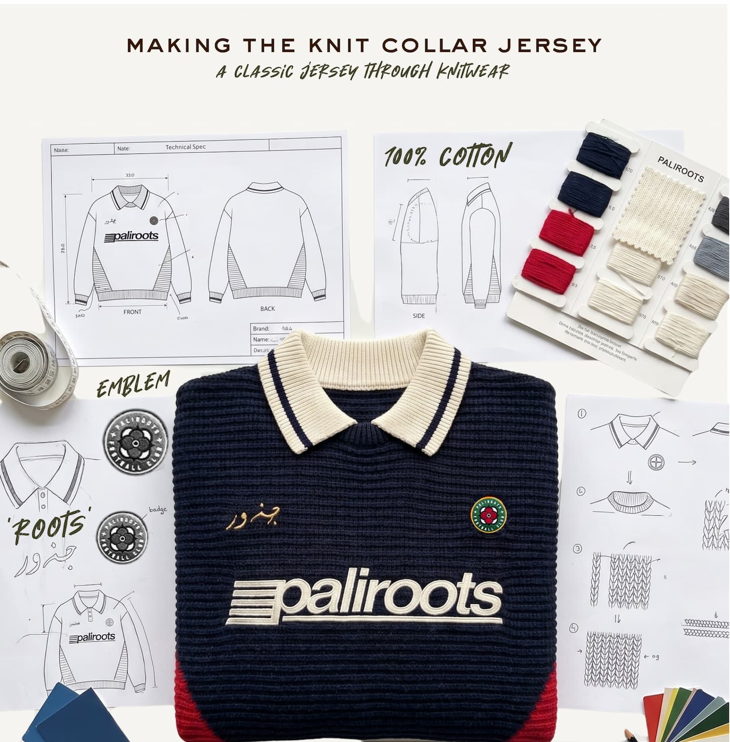 making the knit collar jersey