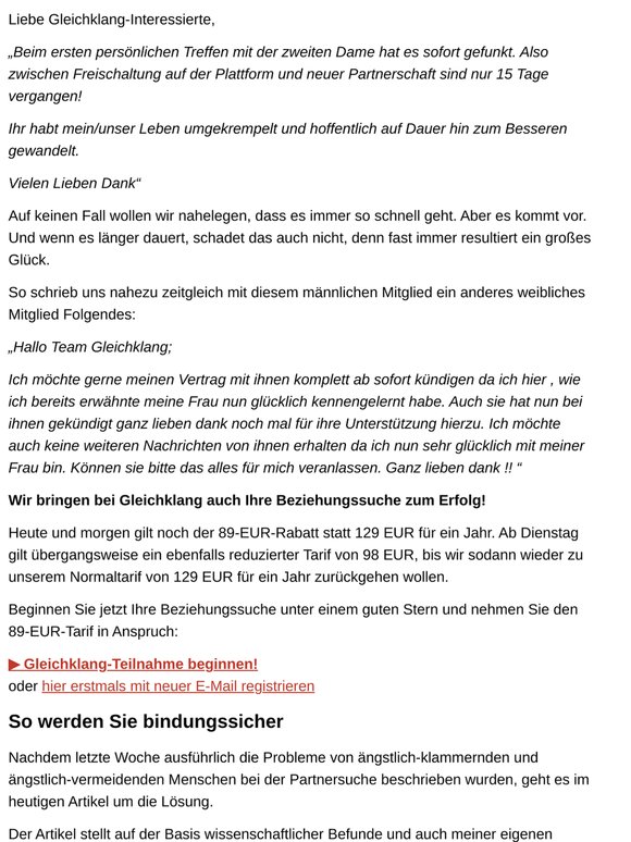 Liebe ohne Rückzug und Klammern
