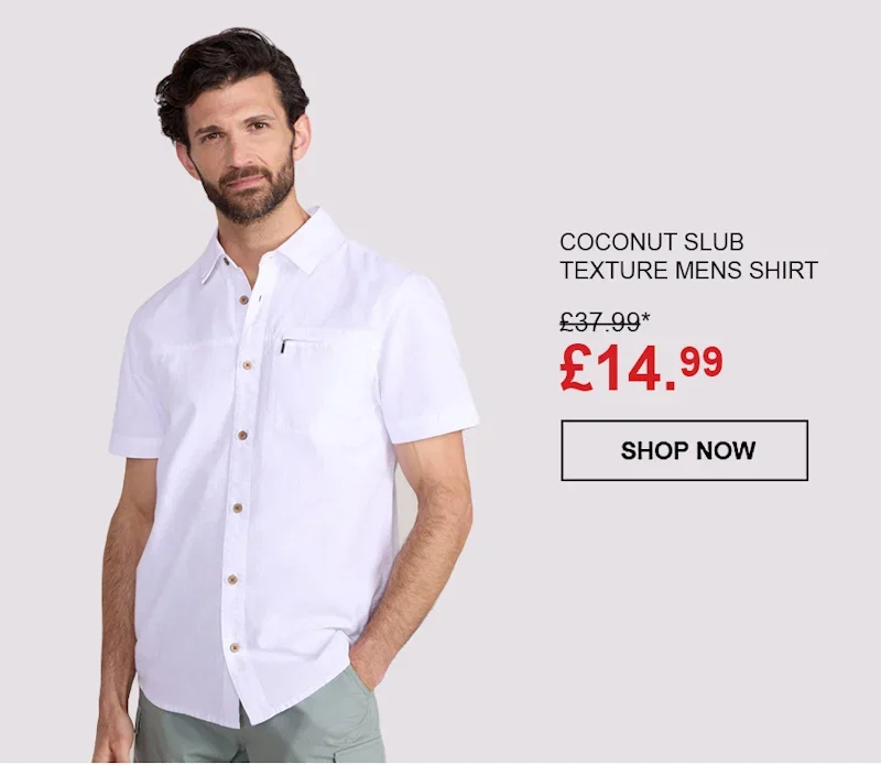 Coconut Slub Texture Mens Short-Sleeved Shirt