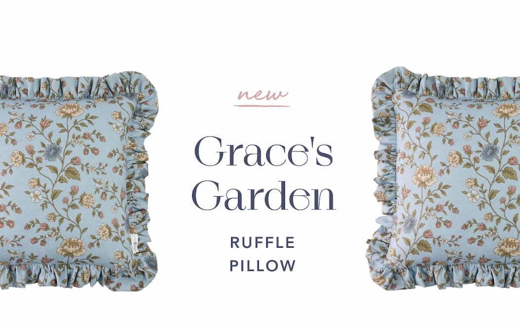 New. Grace's Garden Ruffle Pillow