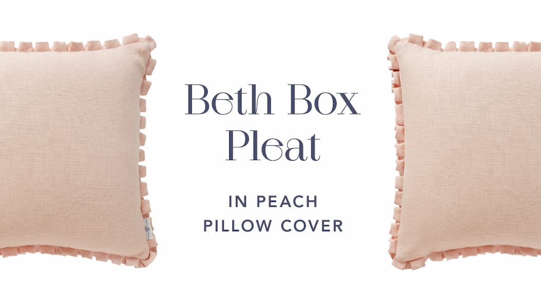Beth Box Pleat in Peach Pillow Cover