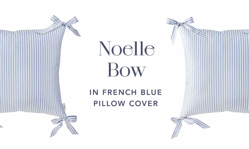 Noelle Bow in French Blue Pillow Cover