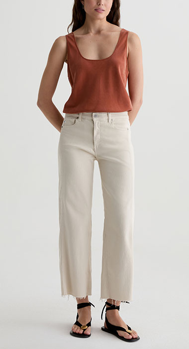 Saige Wide Leg Crop Panel Jean