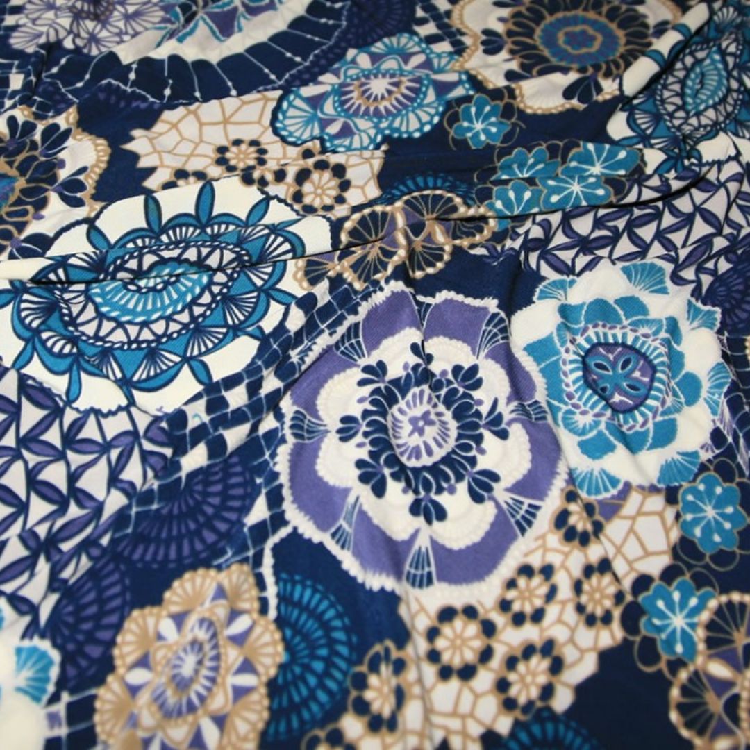 Deadstock ITY Silky Stretch Knit Fabric Blue & Purple