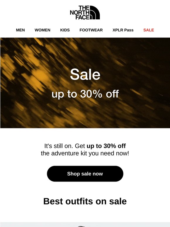 Sale - up to 30% off your adventure favourites.