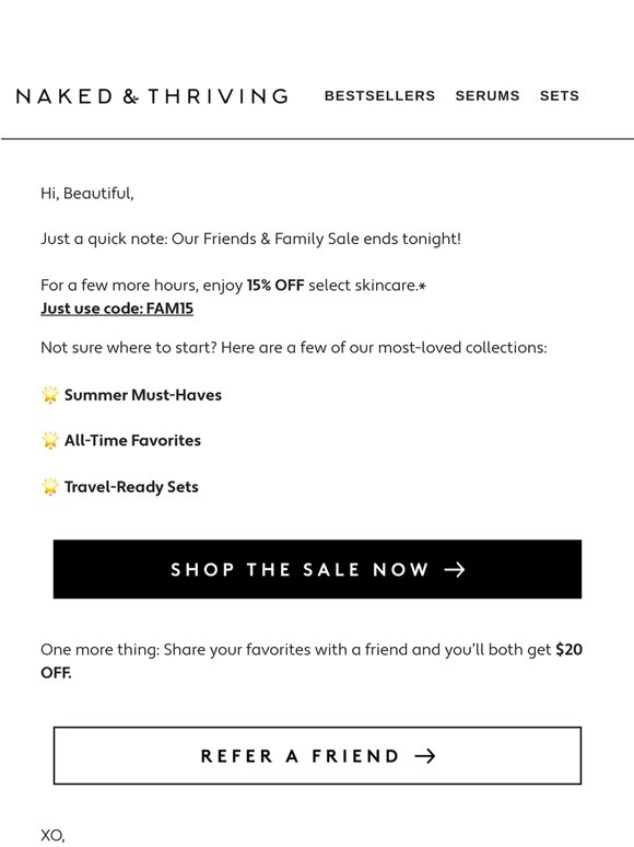 Ends Tonight: 15% OFF All-Time Faves & More!