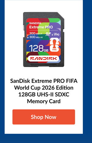 SanDisk Extreme PRO FIFA World Cup 2026 Edition 128GB UHS-II SDXC Memory Card