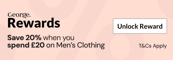 George Rewards. Save 20% when you spend £20 on men's clothing.