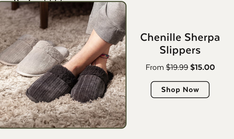 Chenille Sherpa Slippers - Shop Now