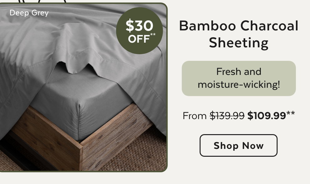 Bamboo Charcoal Sheeting - Fresh and moisture-wicking! Shop Now