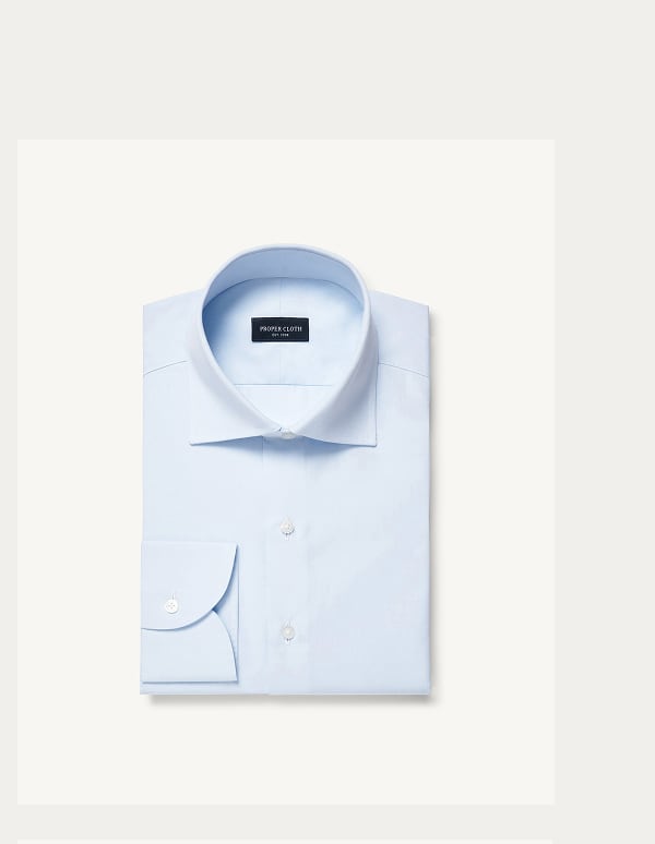 Stanton 120s Light Blue Broadcloth Dress Shirt