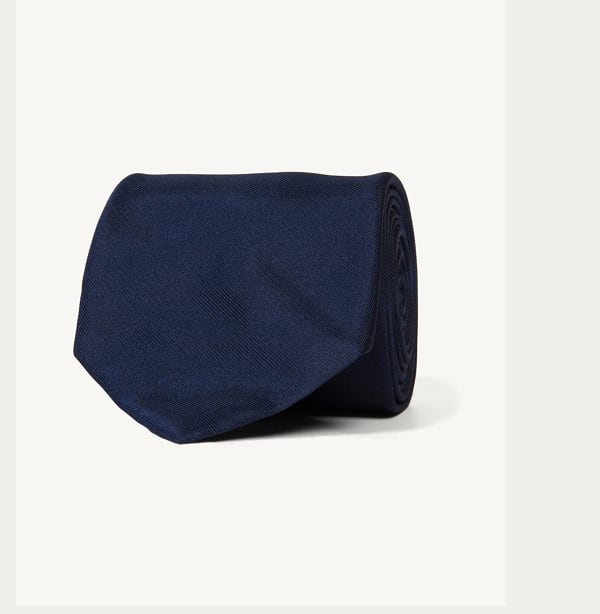 Navy Silk Repp Tie