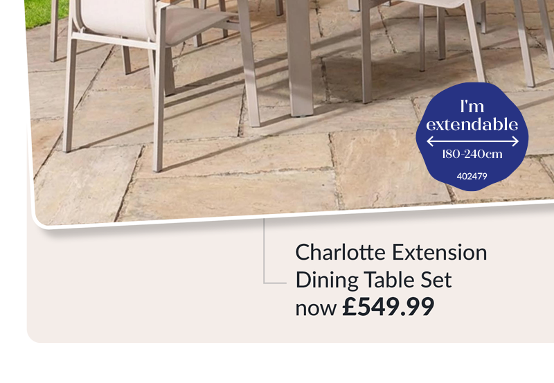Charlotte extension dining table set - now £549.99