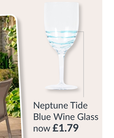 neptune tide blue wine glass - Now £1.79