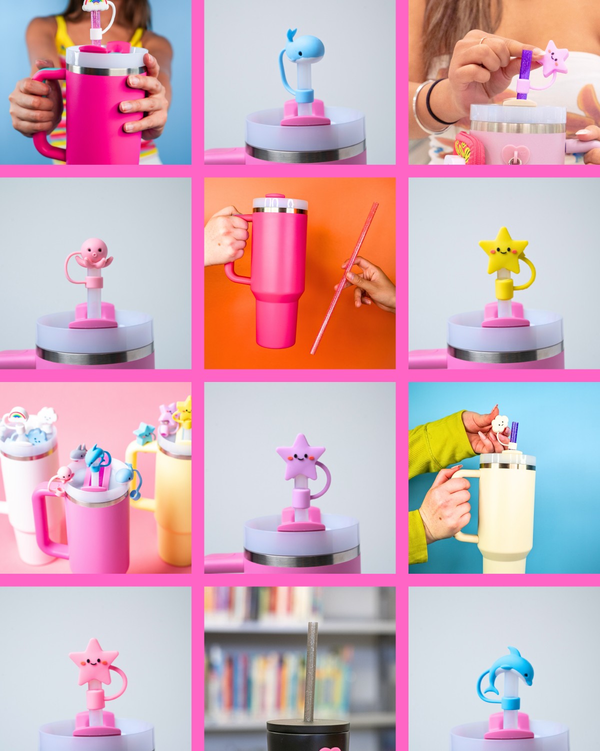 Shop water bottle accessories, featuring charms and straws