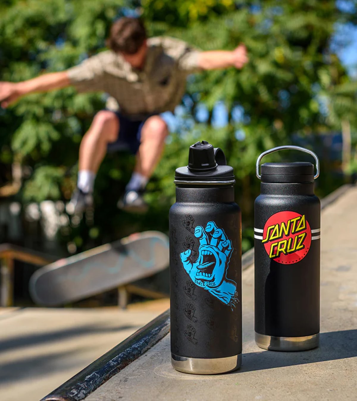 Shop Klean Kanteen for water bottles, featuring their collab with Santa Cruz