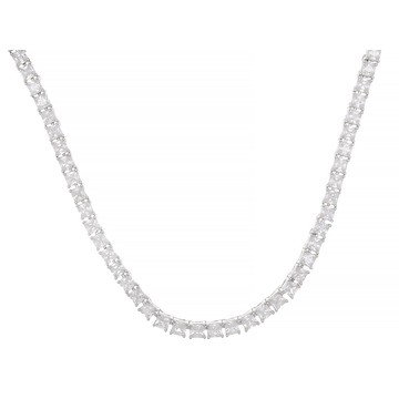 White Cubic Zirconia Rhodium Plated Necklace 36.20ctw