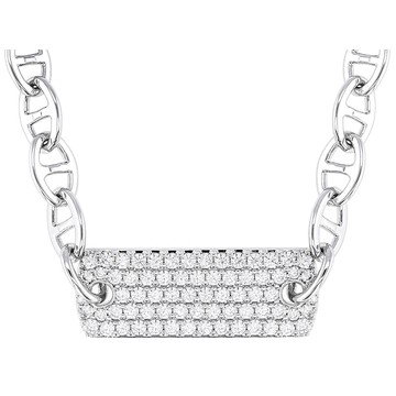 White Cubic Zirconia Rhodium Over Brass Necklace 1.66ctw