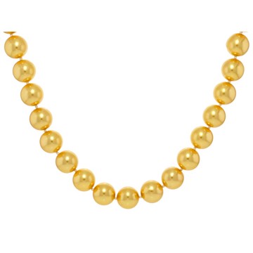 Pearlfection® Golden South Sea Simulant Rhodium Over Sterling Silver 24 Inch Strand
