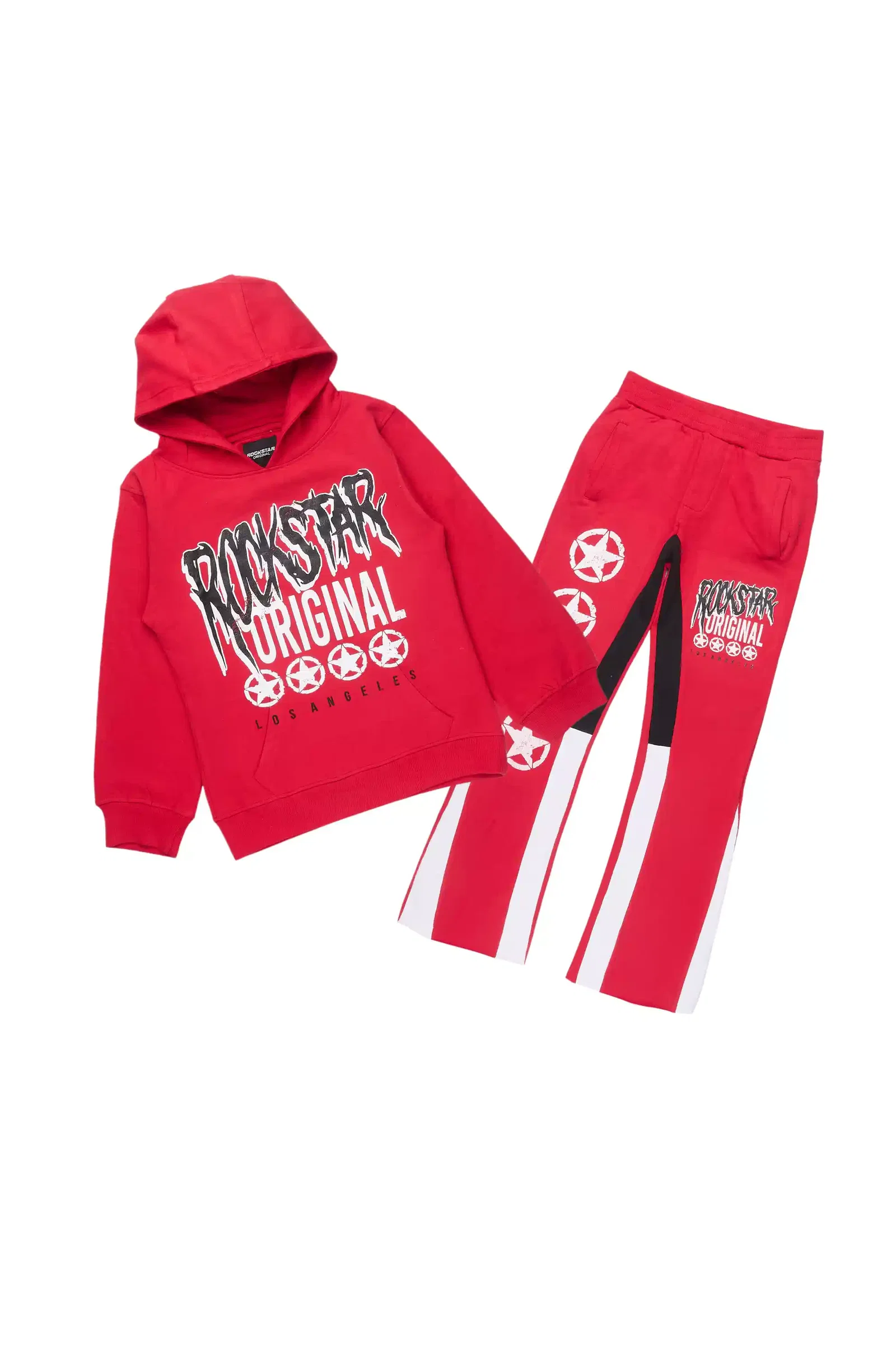 Image of Boys Wizzurd Red/Black Stacked Track Set