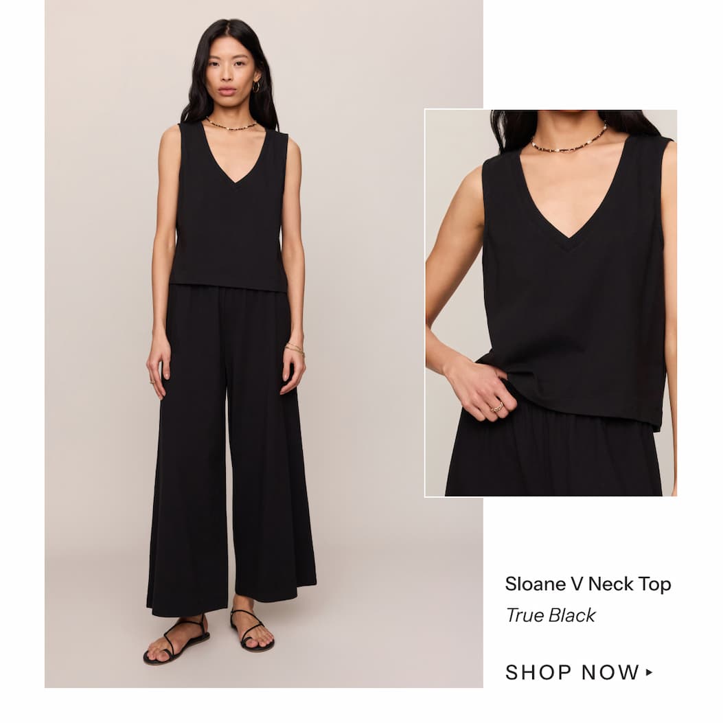 Shop Sloane V Neck In True Black | Shop Now
