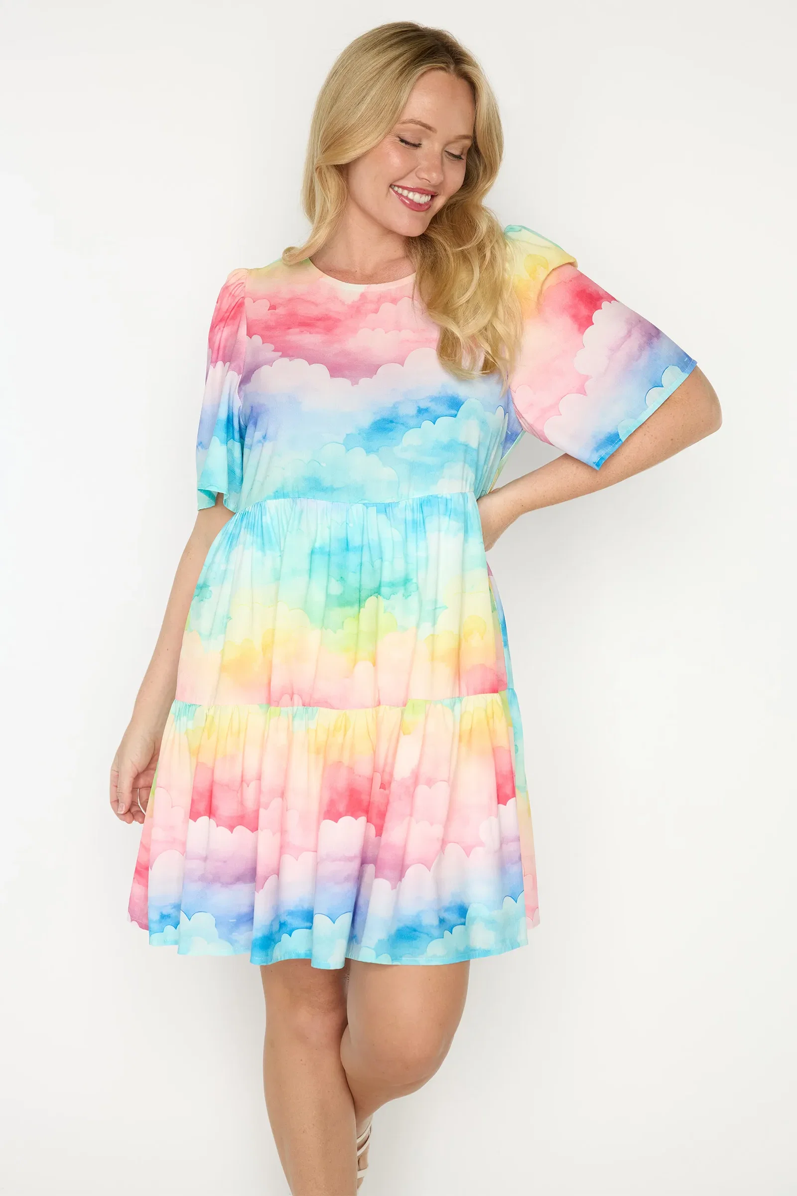 Image of Jackson Rainbow Clouds Dress