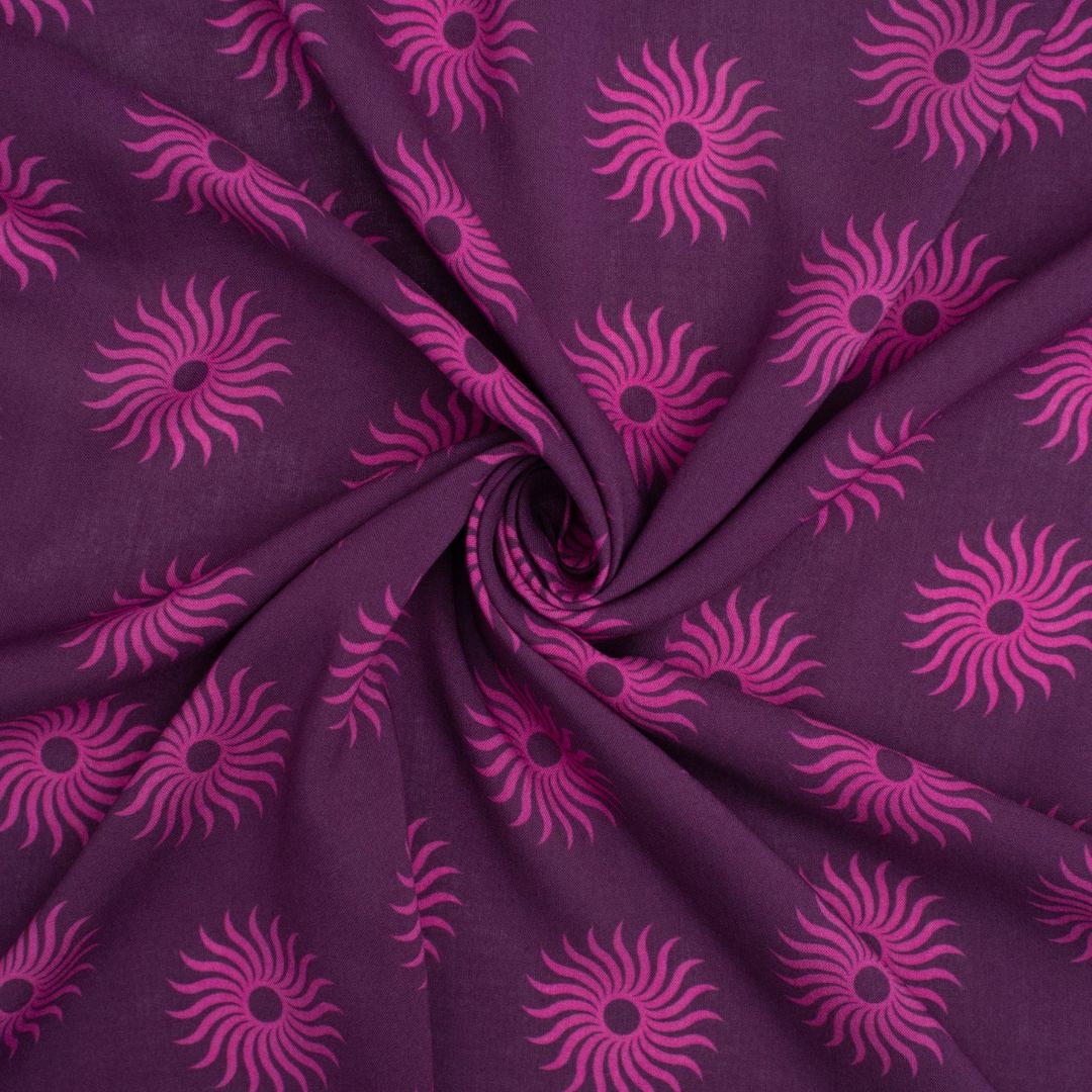 Minerva Exclusive Tammy Handmade Swirling Sunburst EcoVero Viscose Challis POD Fabric