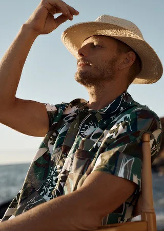 Men's Blue Heron Short Sleeve Shirt