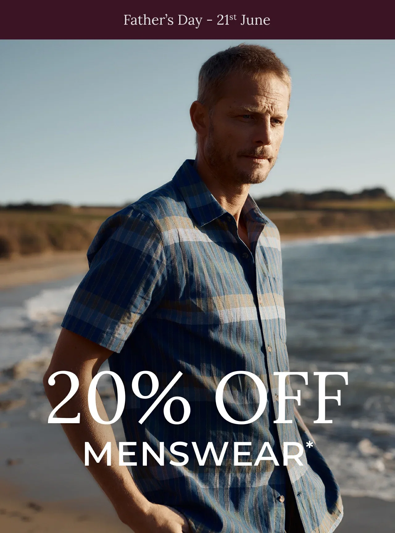 20% off menswear for summer