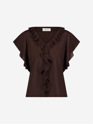 Leicht transparentes Shirt mit V-Ausschnitt