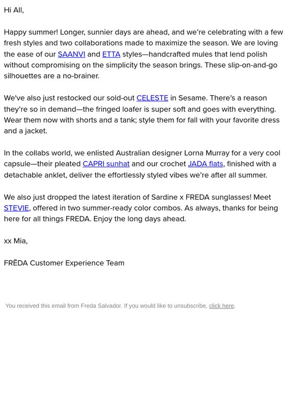 DISPATCH FROM FREDA HQ
