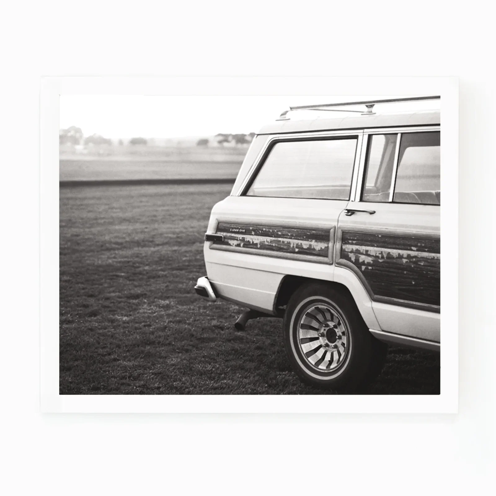 Image of Black and White Vintage Wagoneer Photograph By Matt Albiani